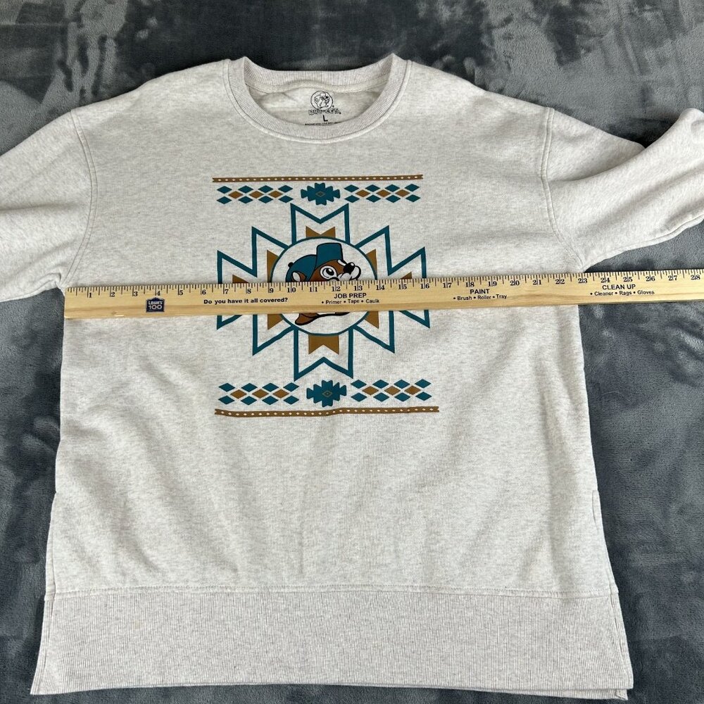 Buc-ees Womens Beaver Logo Southwestern Pullover Crewneck Sweatshirt Size Large - Picture 5 of 8